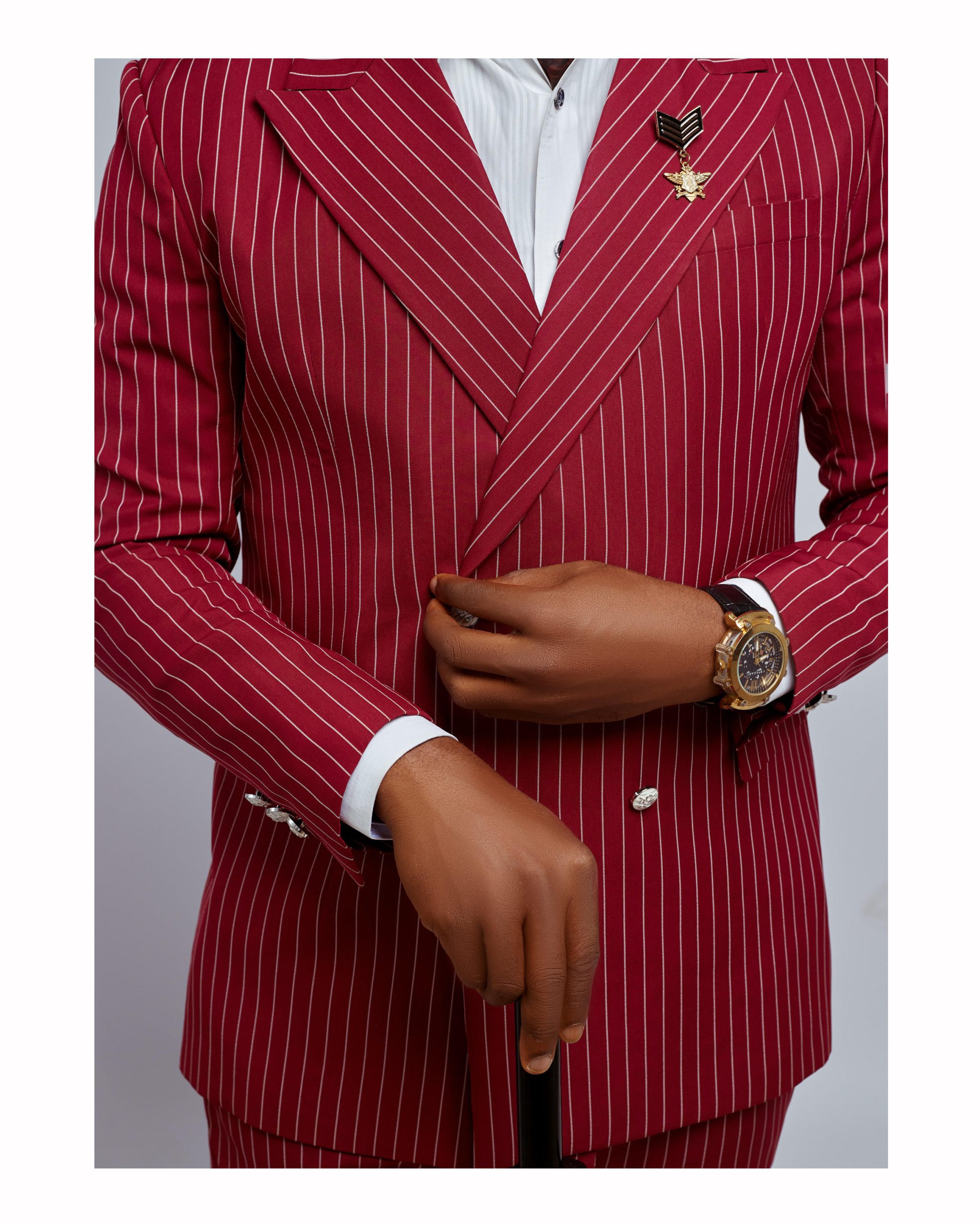 Burgundy Stripe Luxury Suit